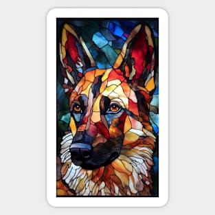 Stained Glass Style German Shepherd Dog Sticker